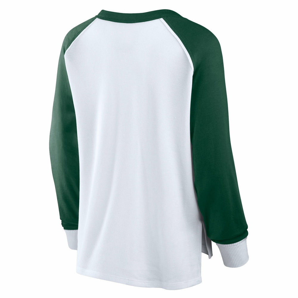 Milwaukee Bucks Women's Open Lane Waffle Long Sleeve V-Neck T-Shirt - White sale