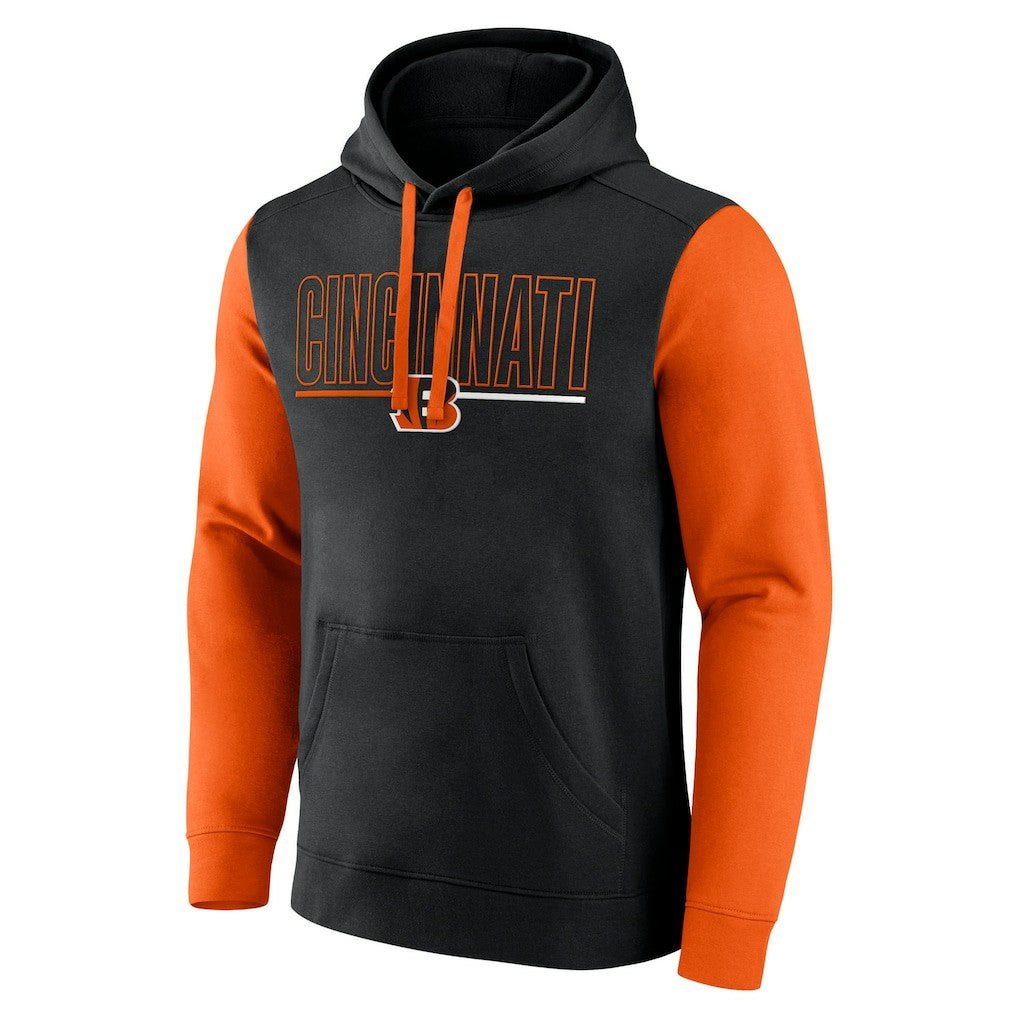 Cincinnati Bengals Outline Pullover Hoodie - Black/Orange discount