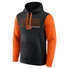 Cincinnati Bengals Outline Pullover Hoodie - Black/Orange discount