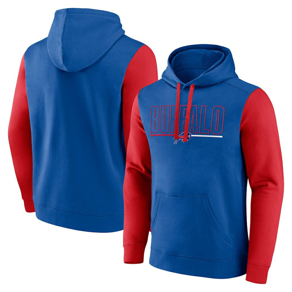 Buffalo Bills Outline Pullover Hoodie - Royal/Red discount