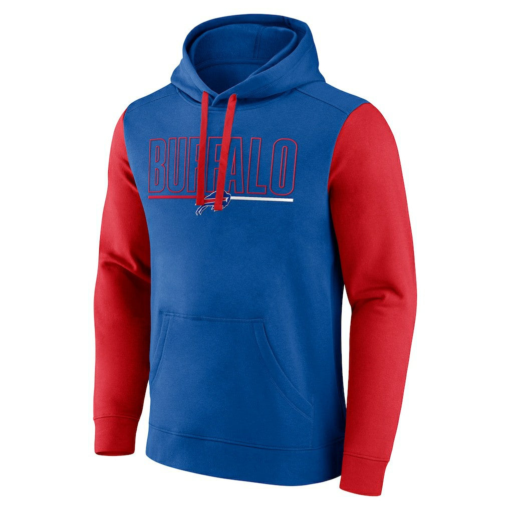 Buffalo Bills Outline Pullover Hoodie - Royal/Red discount