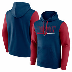 Houston Texans Outline Pullover Hoodie - Navy/Red cheap