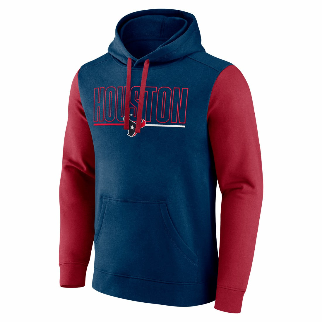 Houston Texans Outline Pullover Hoodie - Navy/Red cheap