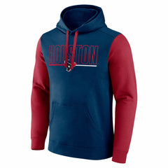Houston Texans Outline Pullover Hoodie - Navy/Red cheap
