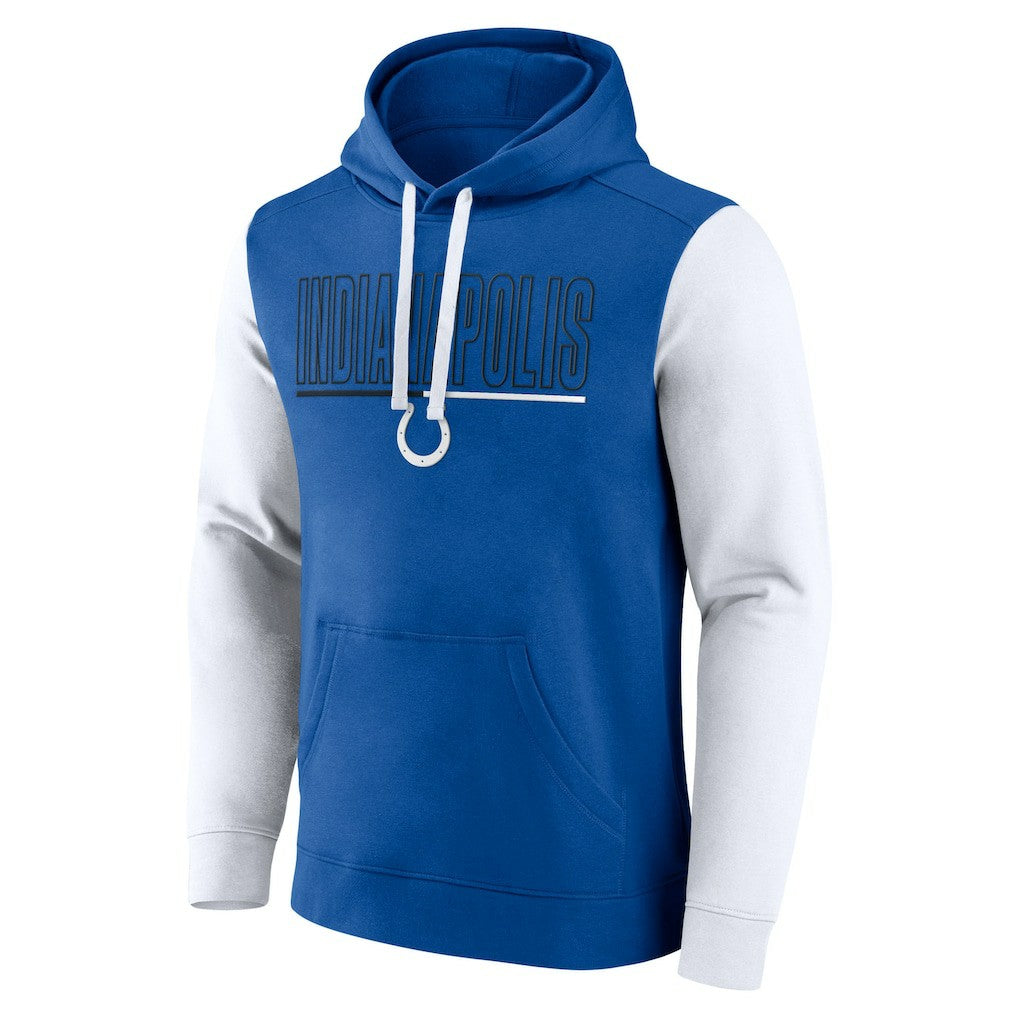 Indianapolis Colts Outline Pullover Hoodie - Royal/White outlet