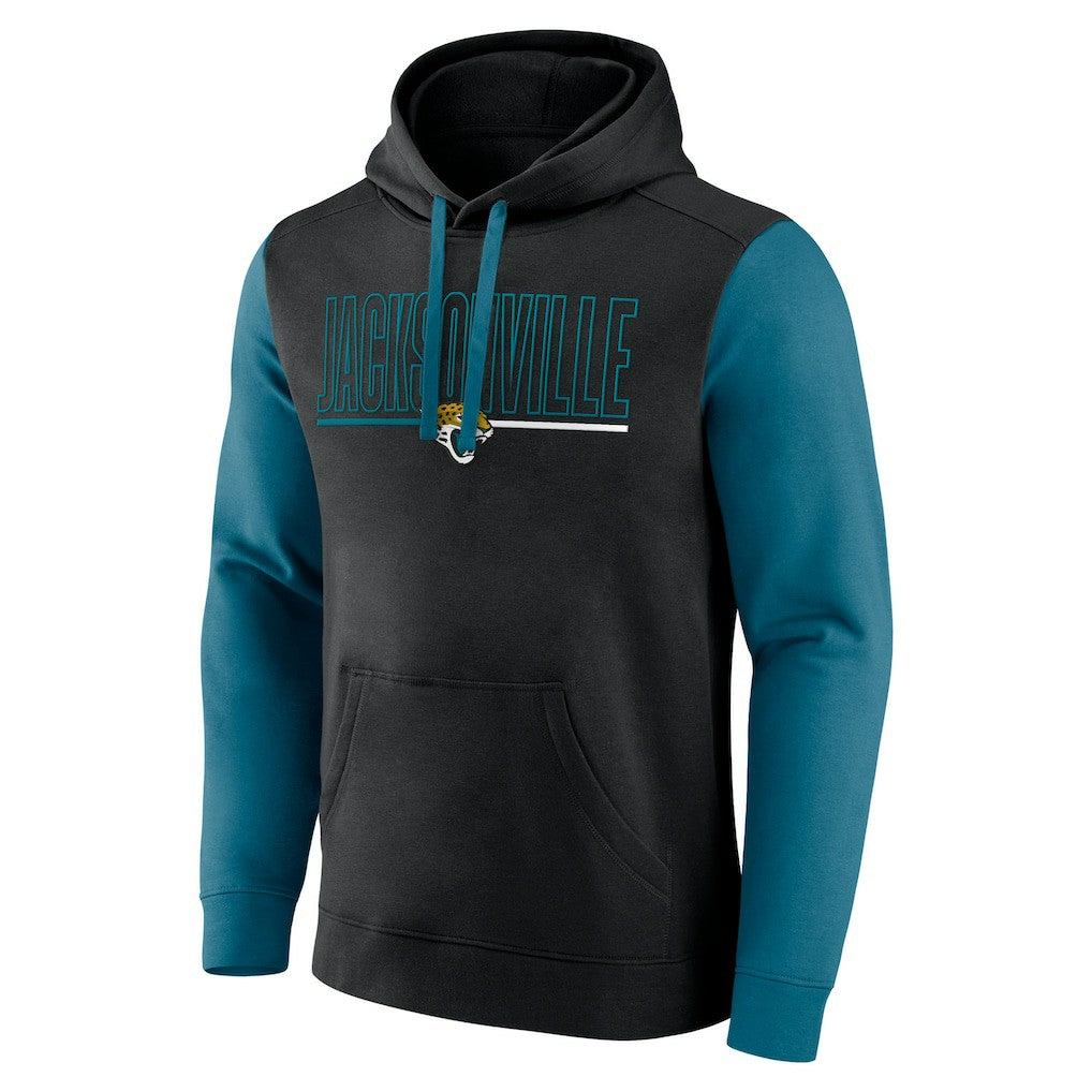 Jacksonville Jaguars Outline Pullover Hoodie - Black/Teal discount