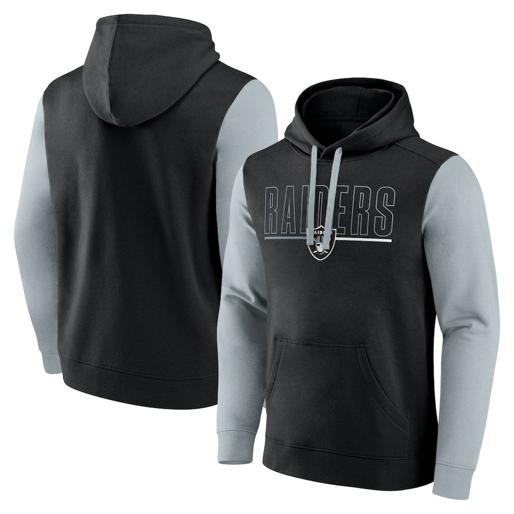 Las Vegas Raiders Outline Pullover Hoodie - Black/Silver discount