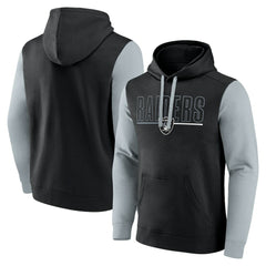 Las Vegas Raiders Outline Pullover Hoodie - Black/Silver discount