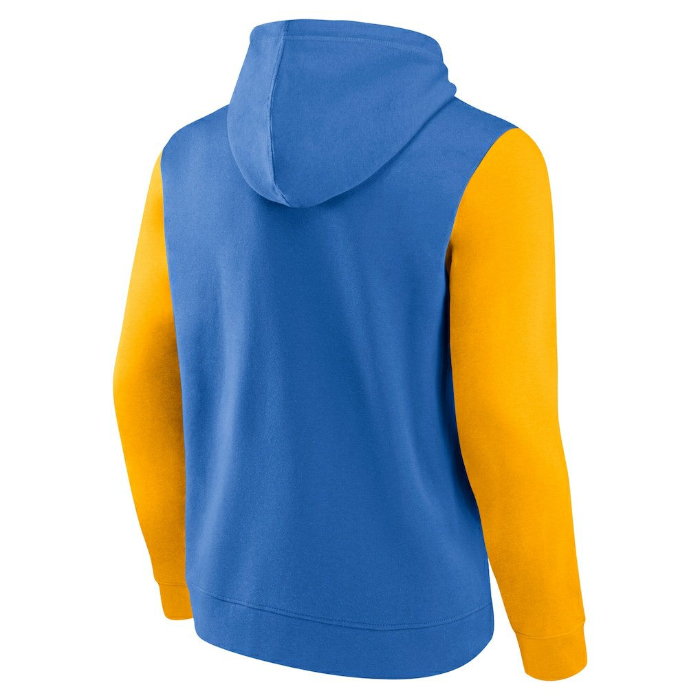 Los Angeles Chargers Outline Pullover Hoodie - Powder Blue/Gold discount