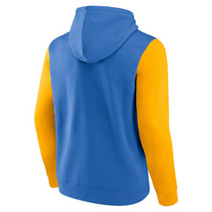 Los Angeles Chargers Outline Pullover Hoodie - Powder Blue/Gold discount