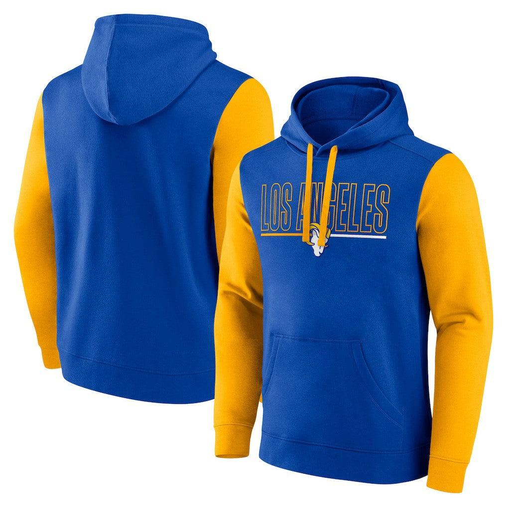 Los Angeles Rams Outline Pullover Hoodie - Royal/Gold sale