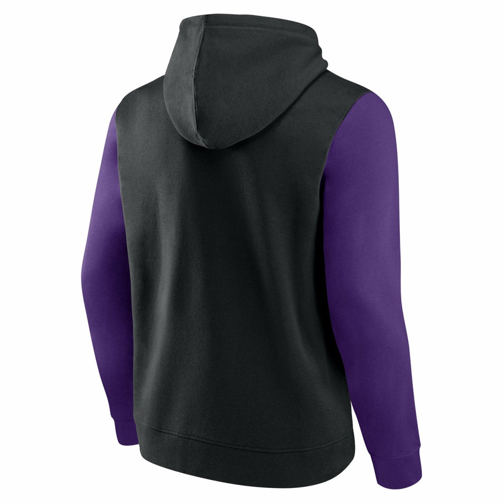 Sacramento Kings Logo Athletic Outline Colorblock Pullover Hoodie - Black on sale