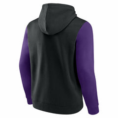 Sacramento Kings Logo Athletic Outline Colorblock Pullover Hoodie - Black on sale