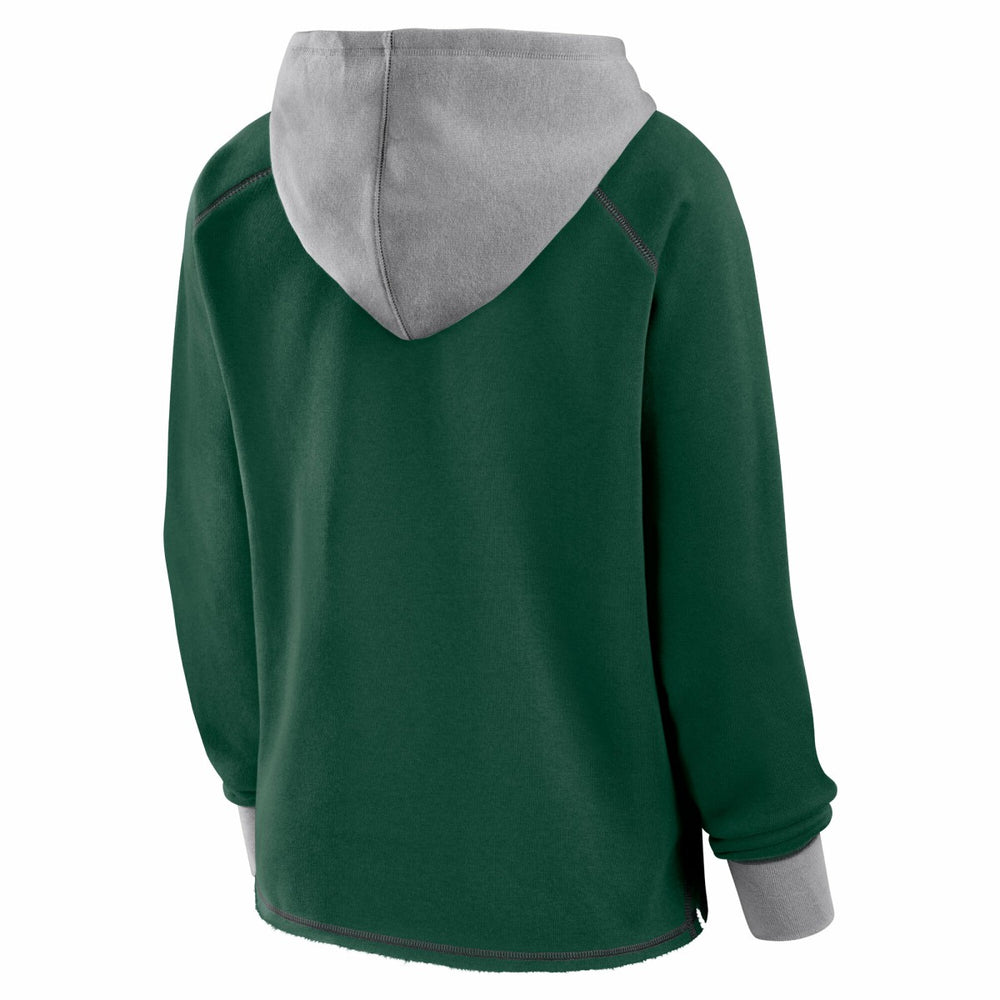 Milwaukee Bucks Logo Athletic Women's Boom Pullover Hoodie - Hunter Green on sale