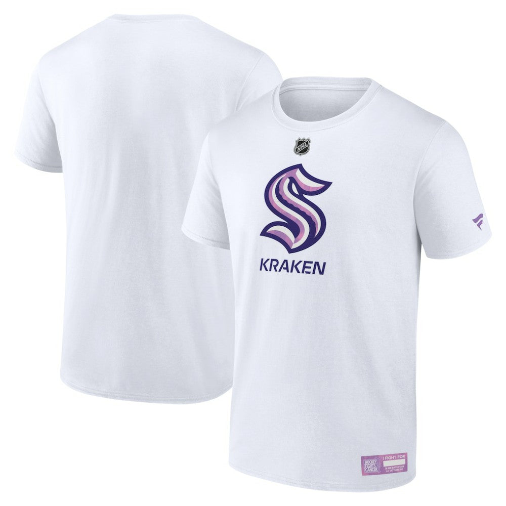 Seattle Kraken Fanatics 2024 Hockey Fights Cancer T-Shirt - White T-shirts