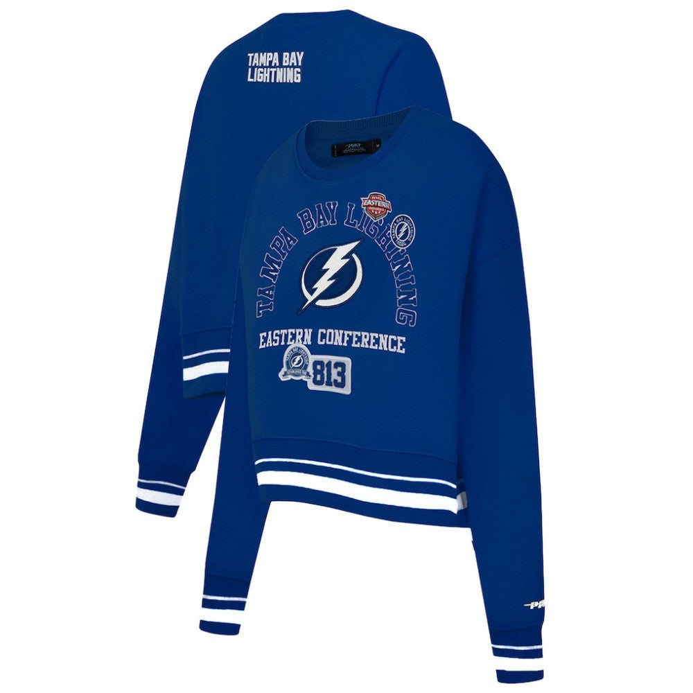 Tampa Bay Lightning Pro Standard Women's Area Code Cropped Pullover Sweatshirt - Blue Sweatshirts