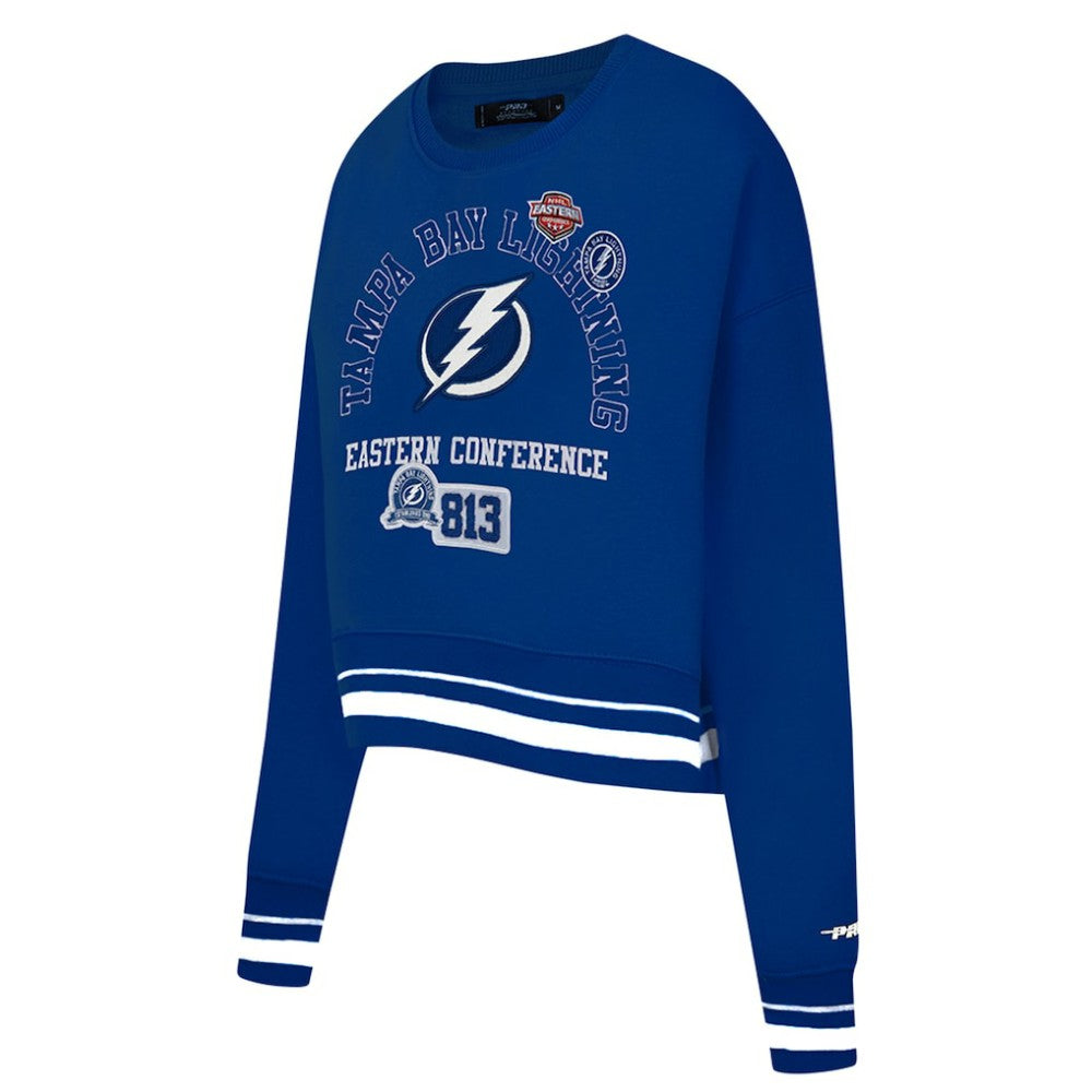 Tampa Bay Lightning Pro Standard Women's Area Code Cropped Pullover Sweatshirt - Blue Sweatshirts