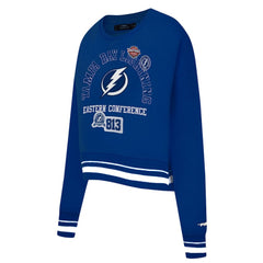 Tampa Bay Lightning Pro Standard Women's Area Code Cropped Pullover Sweatshirt - Blue Sweatshirts