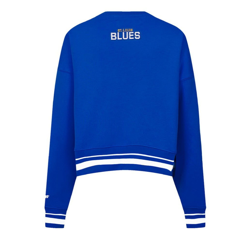 St. Louis Blues Pro Standard Women's Area Code Cropped Pullover Sweatshirt - Blue Sweatshirts