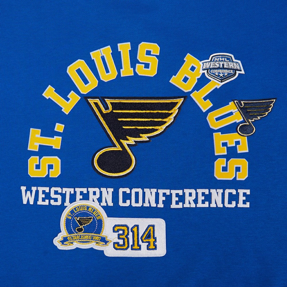 St. Louis Blues Pro Standard Women's Area Code Cropped Pullover Sweatshirt - Blue Sweatshirts