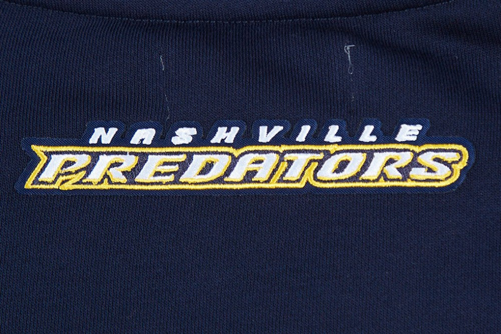 Nashville Predators Pro Standard Women's Area Code Cropped Pullover Sweatshirt - Navy Sweatshirts