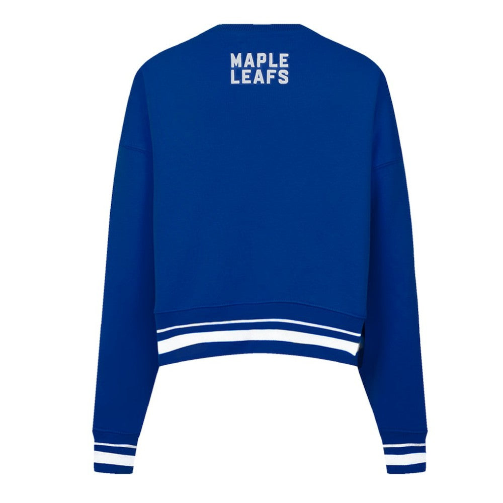 Toronto Maple Leafs Pro Standard Women's Area Code Cropped Pullover Sweatshirt - Blue Sweatshirts