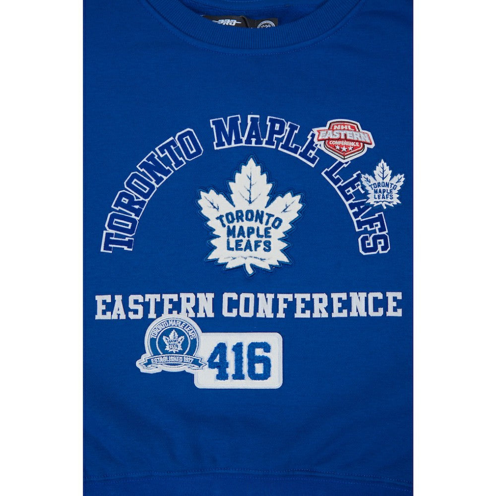 Toronto Maple Leafs Pro Standard Women's Area Code Cropped Pullover Sweatshirt - Blue Sweatshirts