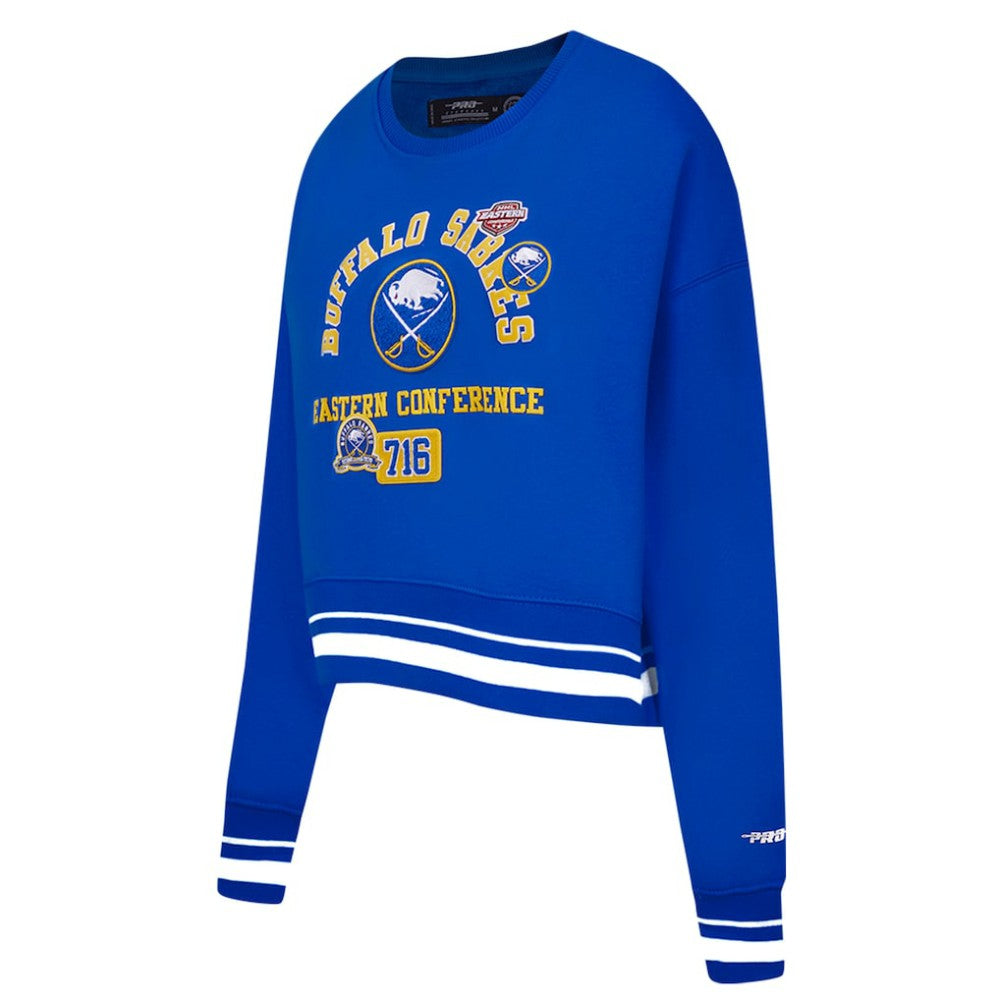 Buffalo Sabres Pro Standard Women's Area Code Cropped Pullover Sweatshirt - Royal Sweatshirts