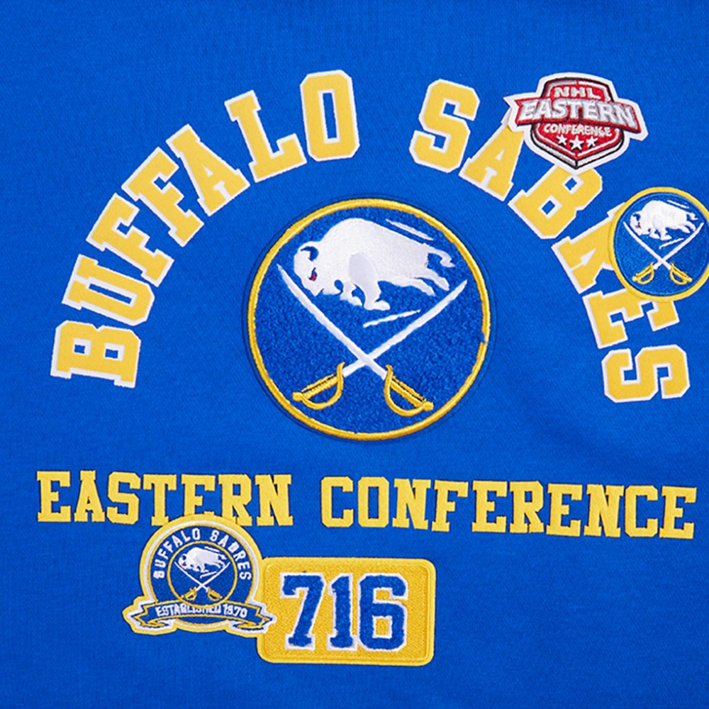 Buffalo Sabres Pro Standard Women's Area Code Cropped Pullover Sweatshirt - Royal Sweatshirts