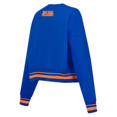 New York Islanders Pro Standard Women's Area Code Cropped Pullover Sweatshirt - Royal Sweatshirts