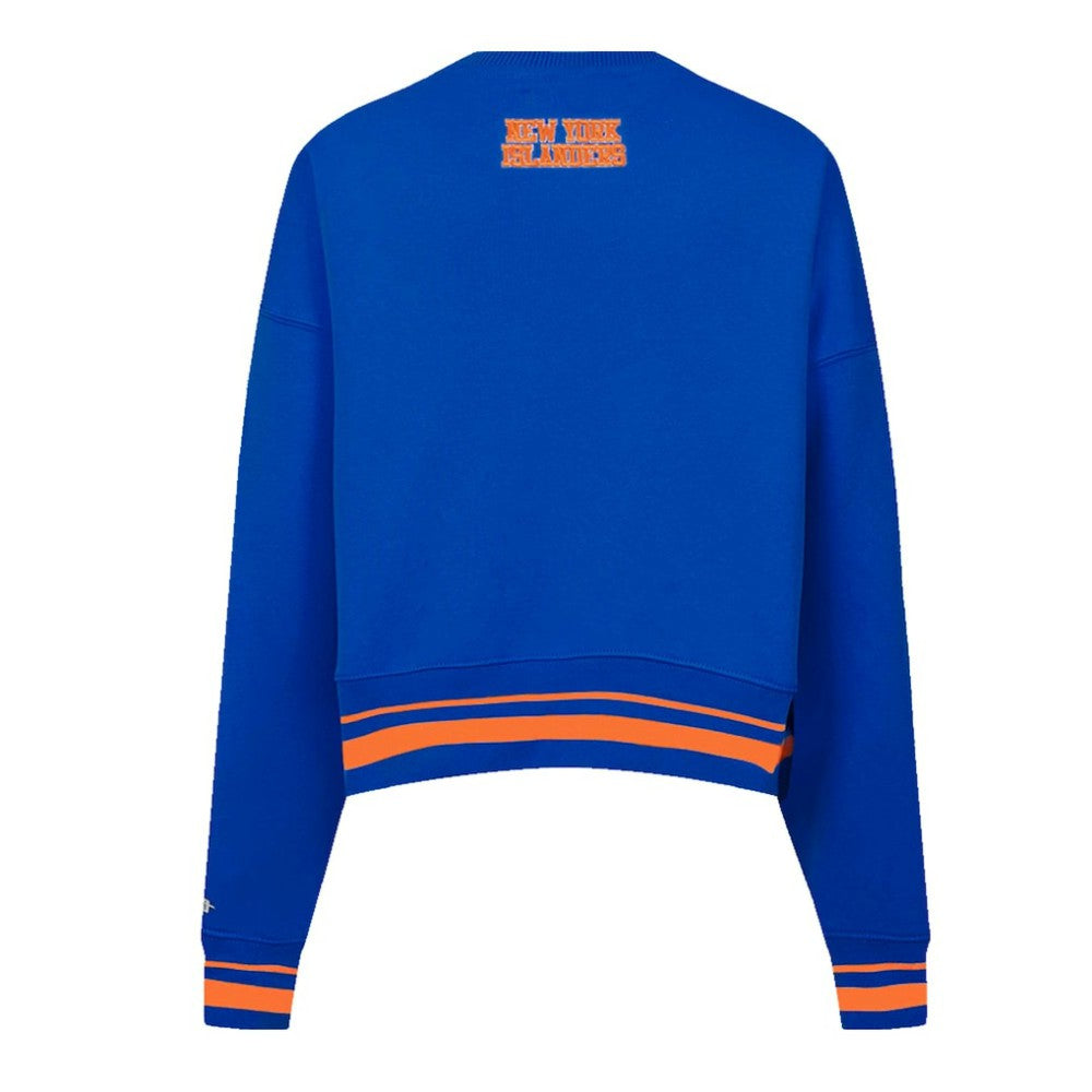 New York Islanders Pro Standard Women's Area Code Cropped Pullover Sweatshirt - Royal Sweatshirts