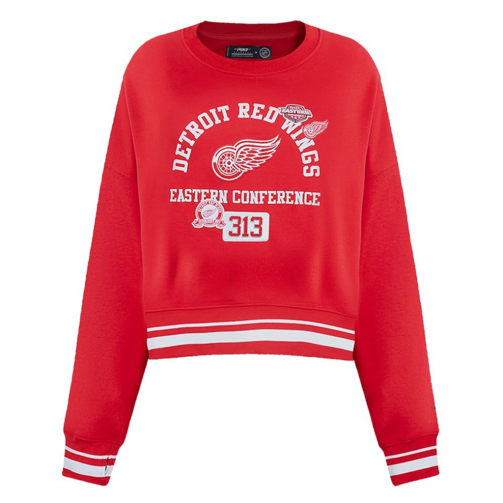 Detroit Red Wings Pro Standard Women's Area Code Cropped Pullover Sweatshirt - Red Sweatshirts