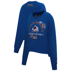 Colorado Avalanche Pro Standard Women's Area Code Cropped Pullover Sweatshirt - Blue Sweatshirts