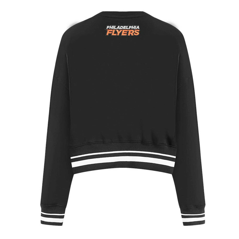 Philadelphia Flyers Pro Standard Women's Area Code Cropped Pullover Sweatshirt - Black Sweatshirts