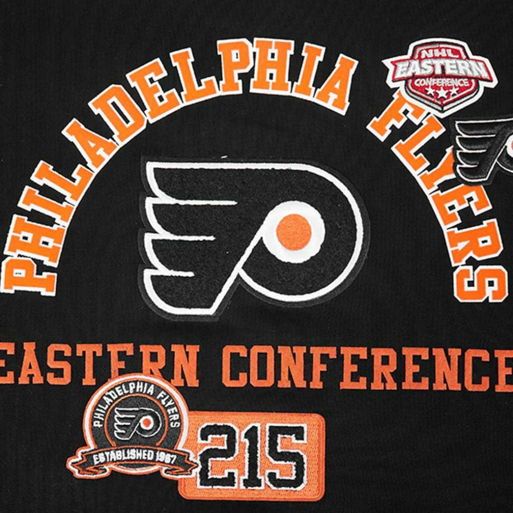 Philadelphia Flyers Pro Standard Women's Area Code Cropped Pullover Sweatshirt - Black Sweatshirts