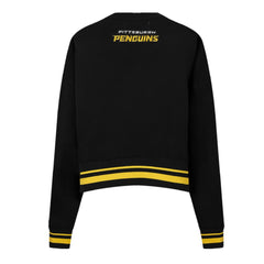 Pittsburgh Penguins Pro Standard Women's Area Code Cropped Pullover Sweatshirt - Black Sweatshirts