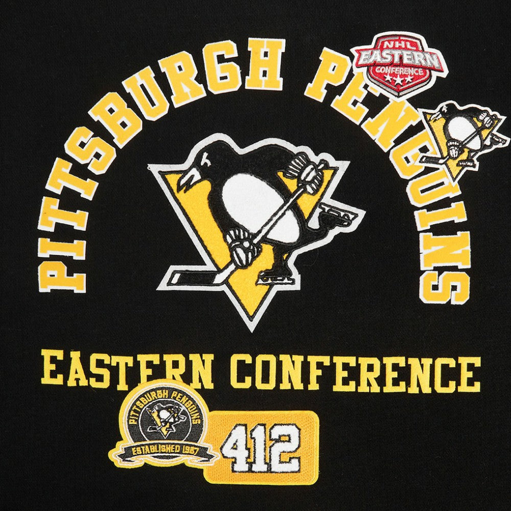 Pittsburgh Penguins Pro Standard Women's Area Code Cropped Pullover Sweatshirt - Black Sweatshirts