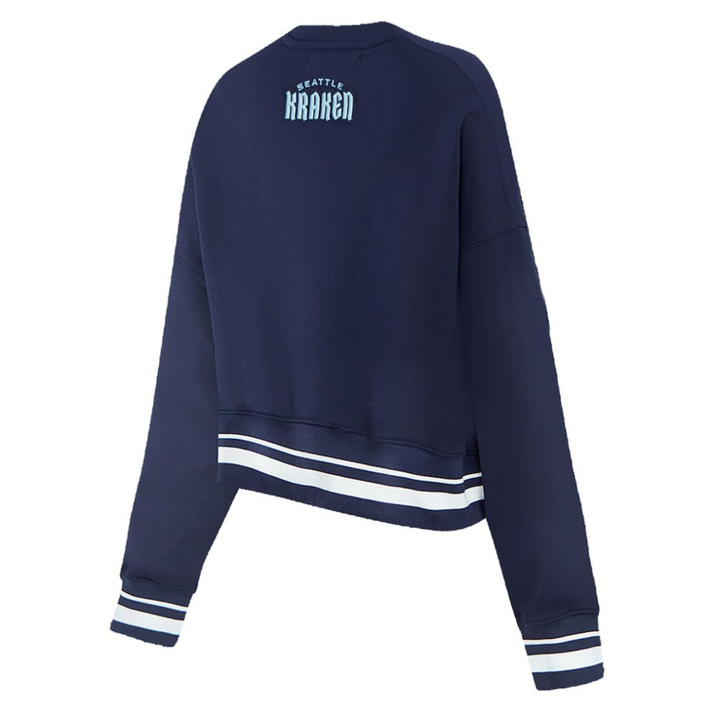 Seattle Kraken Pro Standard Women's Area Code Cropped Pullover Sweatshirt - Deep Sea Blue Sweatshirts