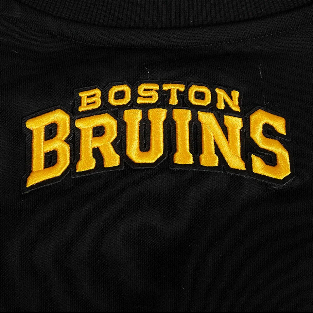Boston Bruins Pro Standard Women's Area Code Cropped Pullover Sweatshirt - Black Sweatshirts