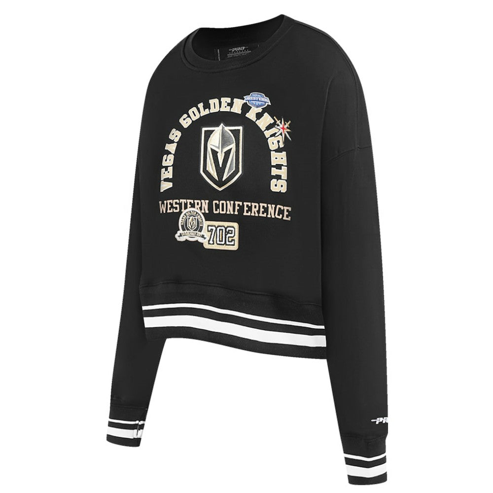 Vegas Golden Knights Pro Standard Women's Area Code Cropped Pullover Sweatshirt - Black Sweatshirts