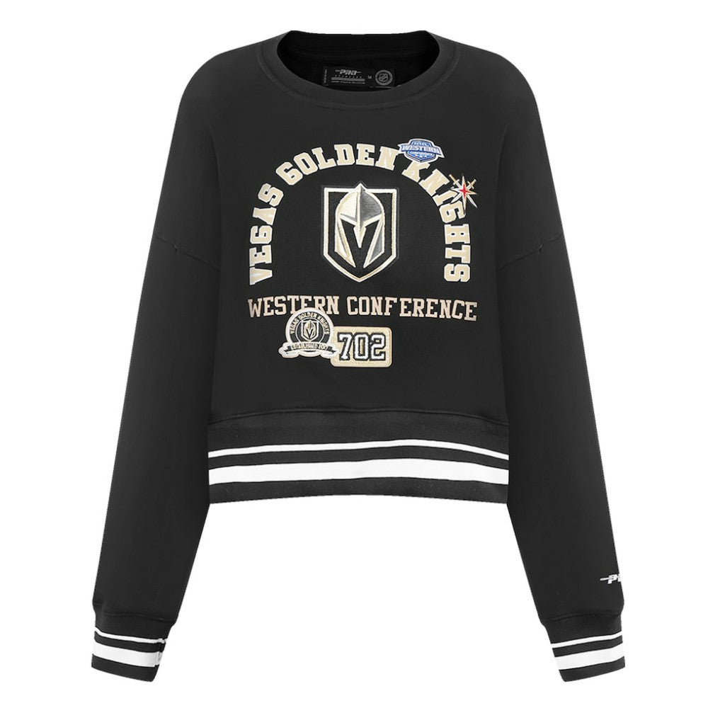 Vegas Golden Knights Pro Standard Women's Area Code Cropped Pullover Sweatshirt - Black Sweatshirts