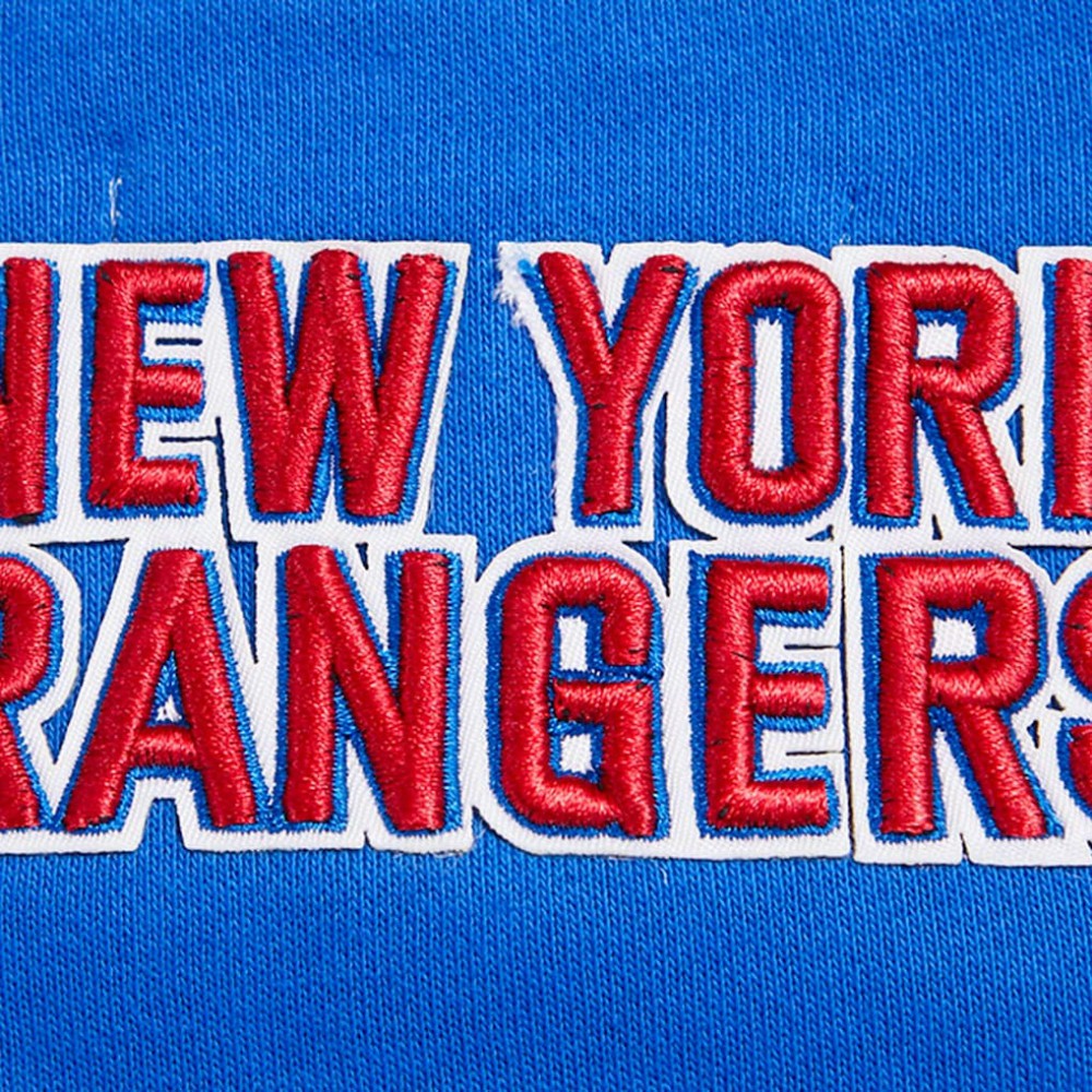 New York Rangers Pro Standard Women's Area Code Cropped Pullover Sweatshirt - Blue Sweatshirts