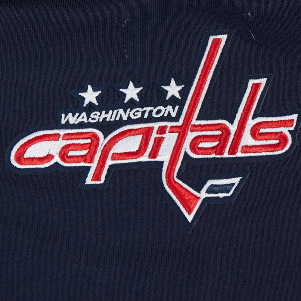 Washington Capitals Pro Standard Women's Area Code Cropped Pullover Sweatshirt - Navy Sweatshirts