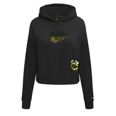 Chicago Blackhawks Pro Standard Women's Jewels Cropped Pullover Hoodie - Black Hoodies