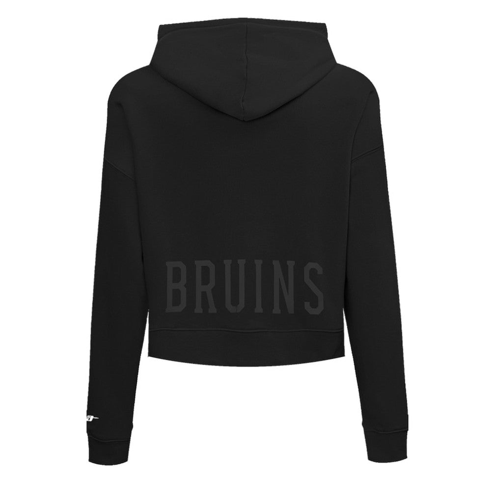 Boston Bruins Pro Standard Women's Jewels Cropped Pullover Hoodie - Black Hoodies