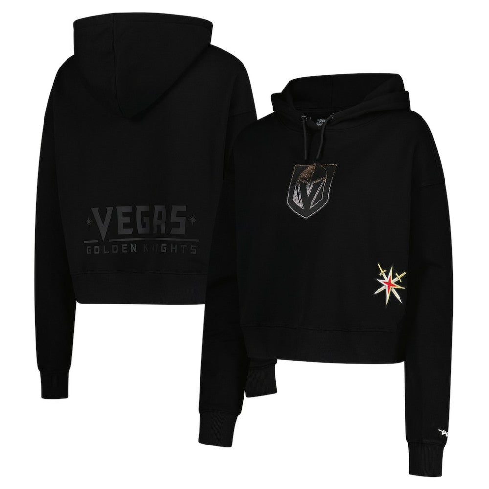 Vegas Golden Knights Pro Standard Women's Jewels Cropped Pullover Hoodie - Black Hoodies