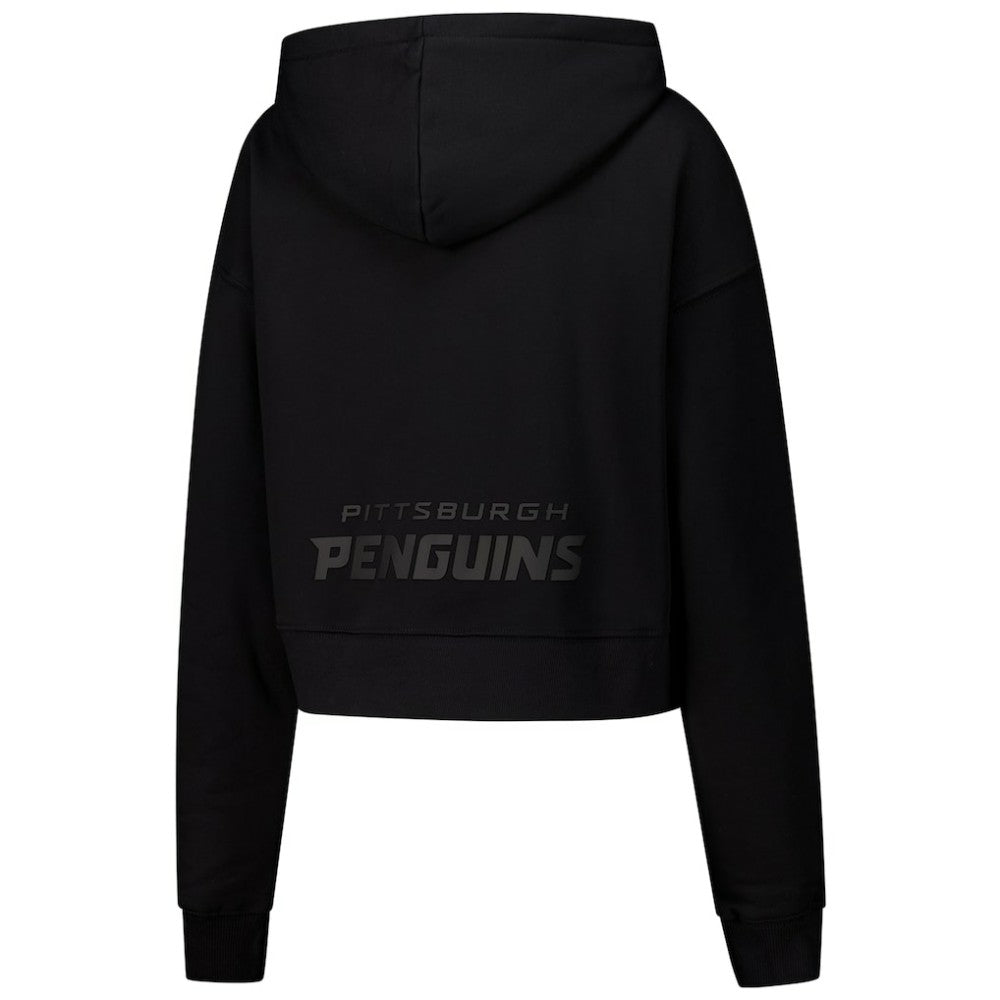 Pittsburgh Penguins Pro Standard Women's Jewels Cropped Pullover Hoodie - Black Hoodies