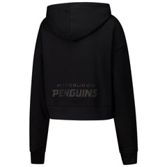 Pittsburgh Penguins Pro Standard Women's Jewels Cropped Pullover Hoodie - Black Hoodies