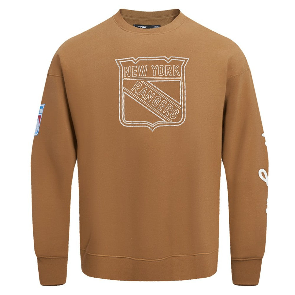 New York Rangers Pro Standard Paint the City Pullover Sweatshirt - Brown Sweatshirts