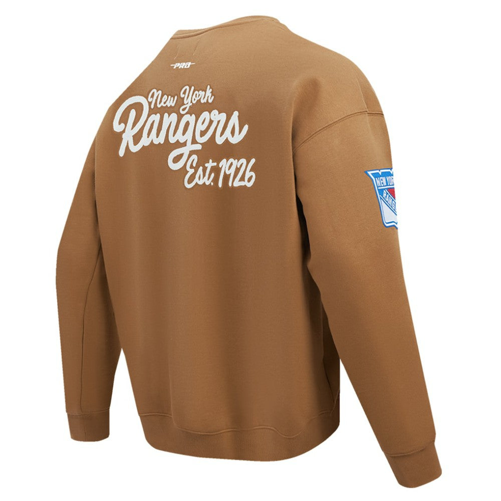 New York Rangers Pro Standard Paint the City Pullover Sweatshirt - Brown Sweatshirts